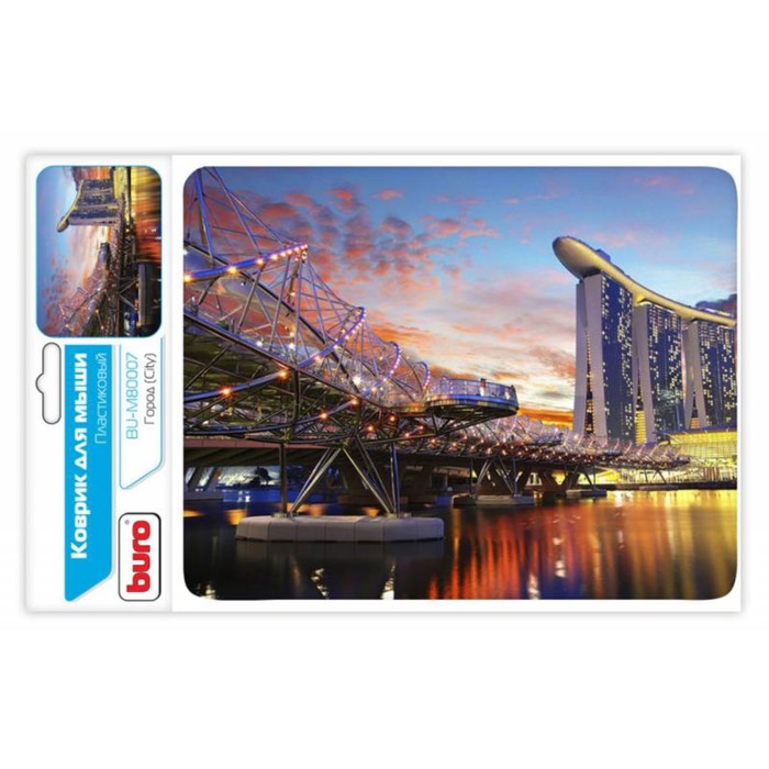 Коврик для мыши Buro BU-M80007 рисунок/город