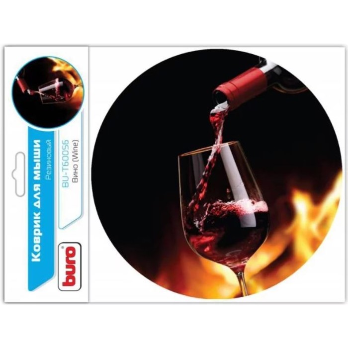 Коврик для мыши Buro BU-T60056 рисунок/вино