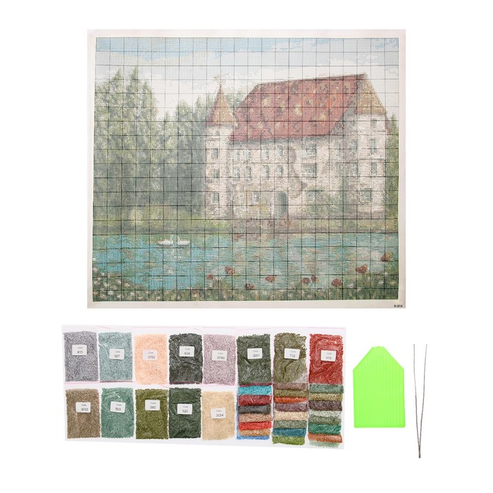 Алмазная мозаика "Замок" 55*47 см, 40 цветов