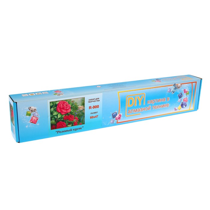 Алмазная мозаика "Розовый куст" 60*47 см, 32 цвета