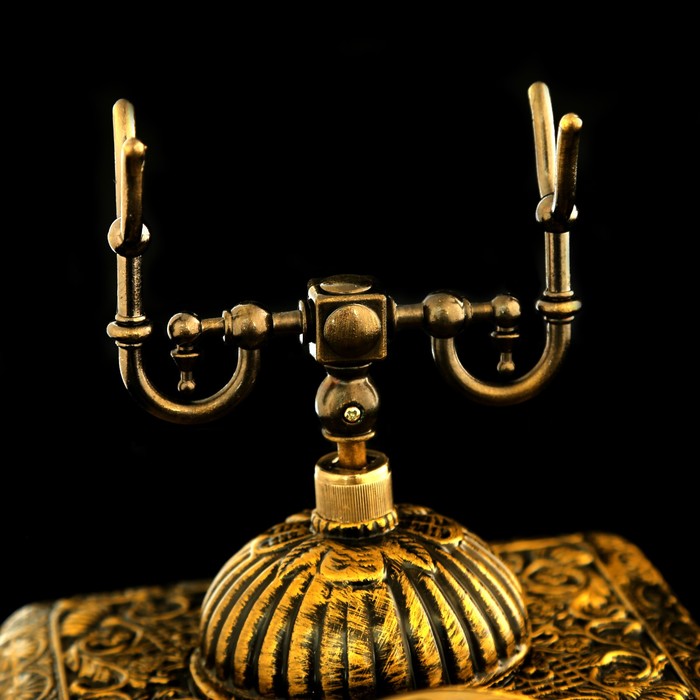 Ретро телефон, объёмный ажурный бронзовый узор, полистоун, 20х26х22 см