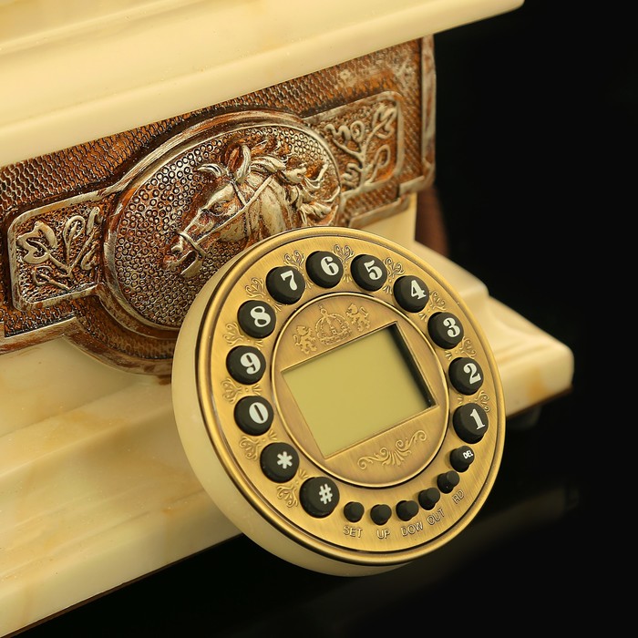 Ретро телефон «Слоновая кость», прямоугольный, полистоун, 17х26х30 см