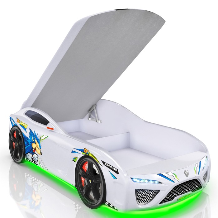 Кровать Romack Dreamer-М, 1900 x 800 см, подсветка дна и фар, цвет белый