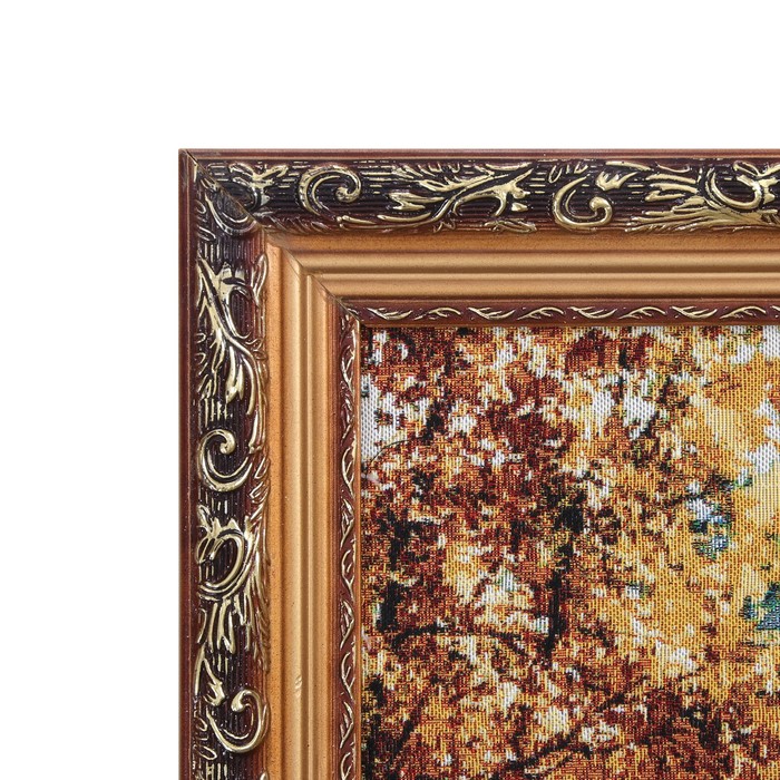 Гобеленовая картина "Парочка в лодке, в осеннем парке" 45*85 см