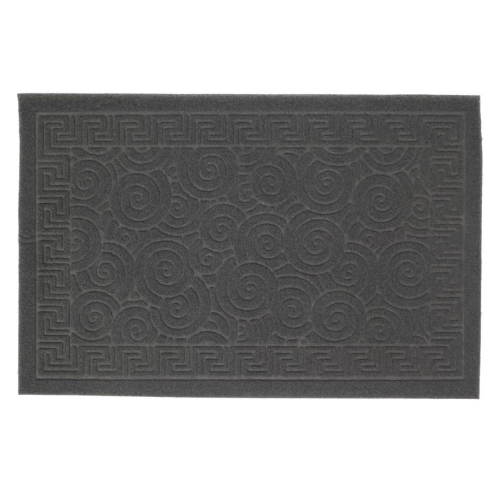Коврик придверный "Меандр Спирали" 40х60 см, без окантовки, цвет серый