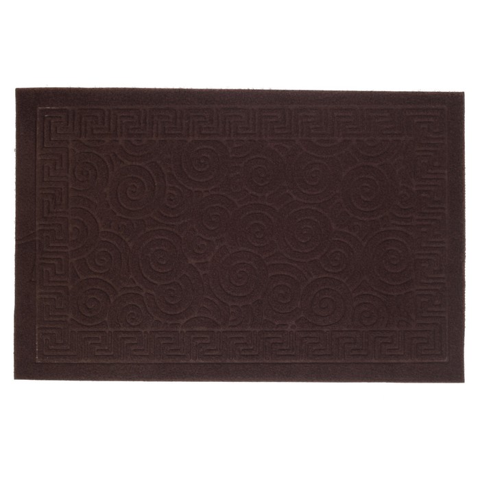 Коврик придверный "Меандр Спирали" 40х60 см, без окантовки, цвет коричневый