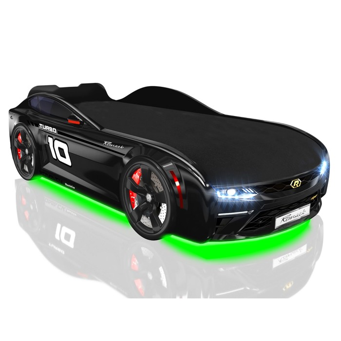 Кровать Romack Energy-M, 1900 х 800 см, подсветка дна и фар, цвет чёрный