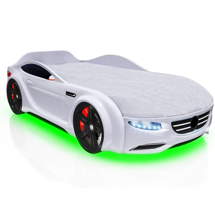 Кровать Romack Junior Passat, 1500 x 700 см, подсветка дна и фар, цвет белый