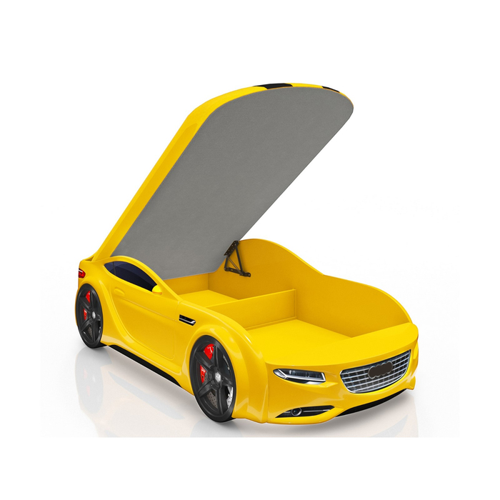 Кровать Romack Junior A7, 1500 х 700 см, подсветка дна и фар, цвет жёлтый
