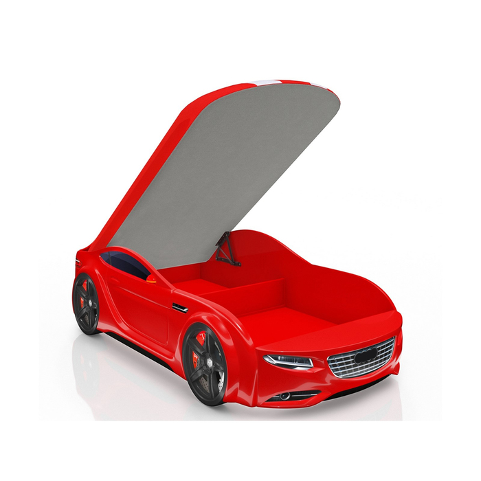 Кровать Romack Junior A7, 1500 х 700, подсветка дна и фар, цвет красный