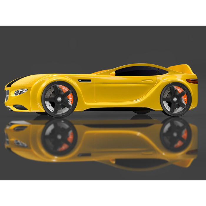 Кровать Romack Junior AMG, 1500x700 см, подсветка дна и фар, цвет жёлтый