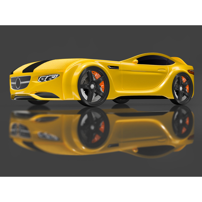 Кровать Romack Junior AMG, 1500x700 см, подсветка дна и фар, цвет жёлтый