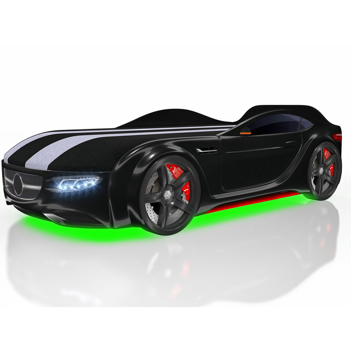 Кровать Romack Junior AMG, 1500x700 см, подсветка дна и фар, цвет чёрный