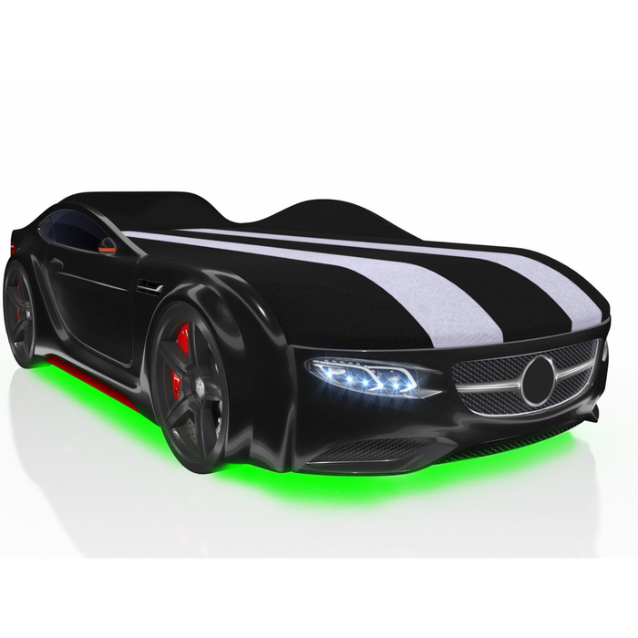 Кровать Romack Junior AMG, 1500x700 см, подсветка дна и фар, цвет чёрный