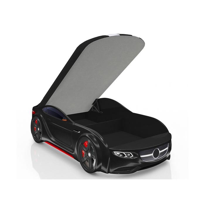 Кровать Romack Junior AMG, 1500x700 см, подсветка дна и фар, цвет чёрный