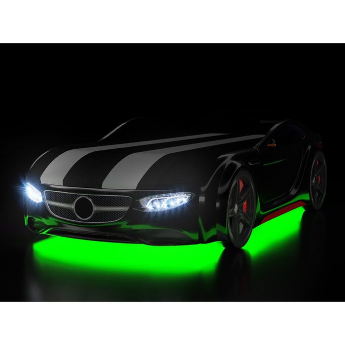 Кровать Romack Junior AMG, 1500x700 см, подсветка дна и фар, цвет чёрный