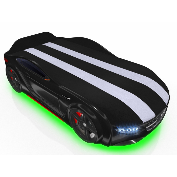 Кровать Romack Junior AMG, 1500x700 см, подсветка дна и фар, цвет чёрный