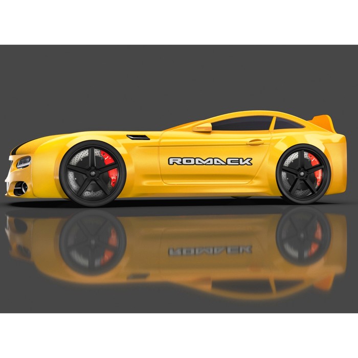Кровать Romack Real-М A7 1900x800, подсветка дна и фар, цвет жёлтый
