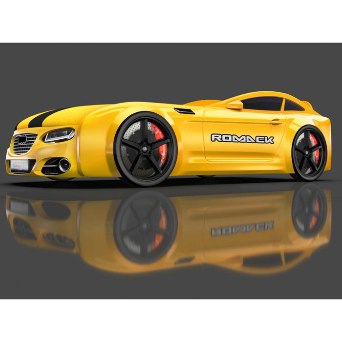 Кровать Romack Real-М A7 1900x800, подсветка дна и фар, цвет жёлтый