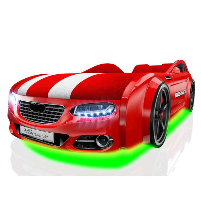 Кровать Romack Real-М A7, 1900x800 см, подсветка дна и фар, цвет красный