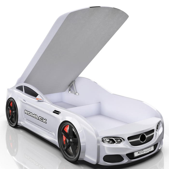 Кровать Romack Real-М AMG, 1900x800, подсветка дна и фар, цвет белый