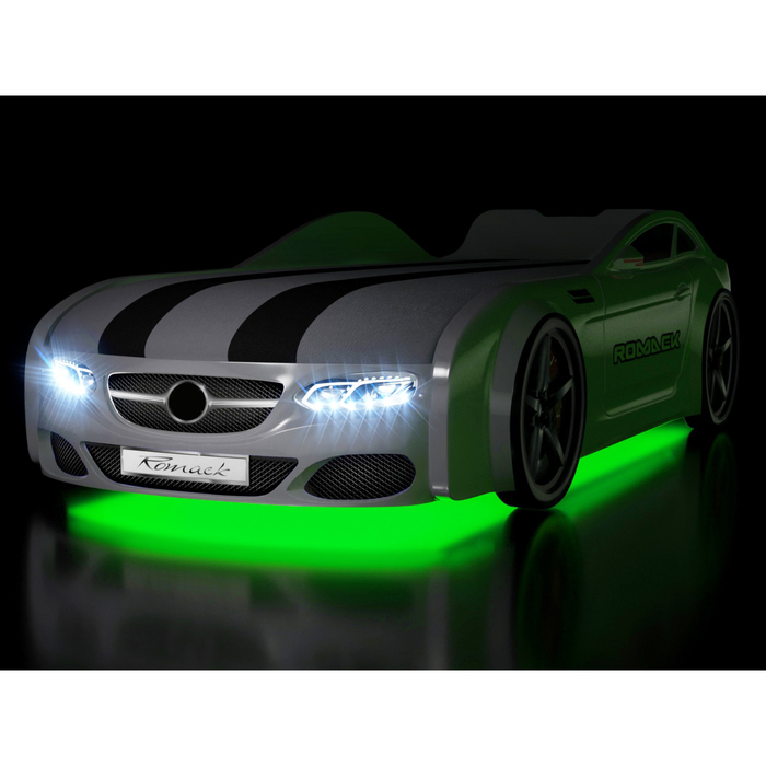 Кровать Romack Real-М AMG, 1900x800, подсветка дна и фар, цвет белый