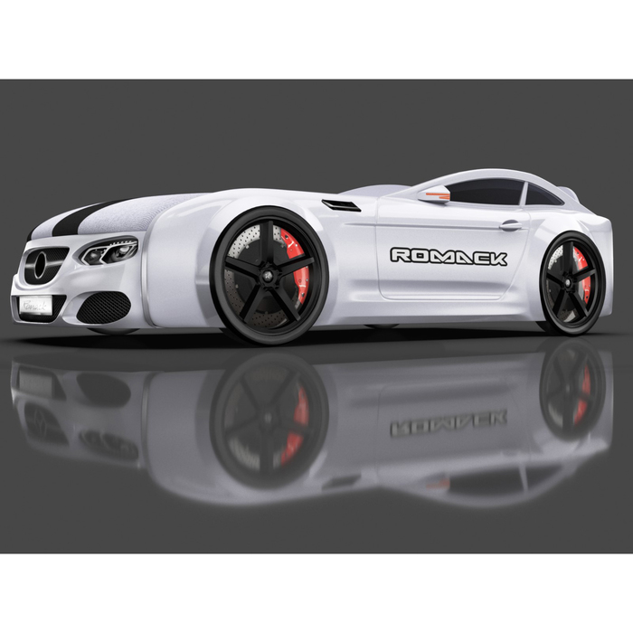 Кровать Romack Real-М AMG, 1900x800, подсветка дна и фар, цвет белый