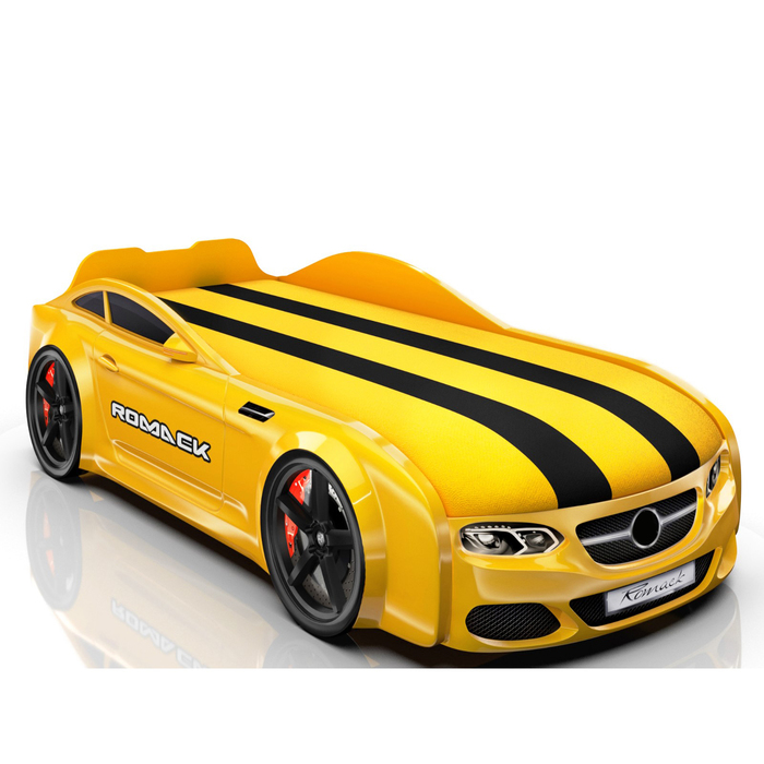Кровать Romack Real-М AMG, 1900x800 см,подсветка дна и фар, цвет жёлтый