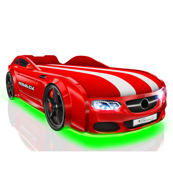 Кровать Romack Real-М AMG, 1900x800, подсветка дна и фар, цвет красный