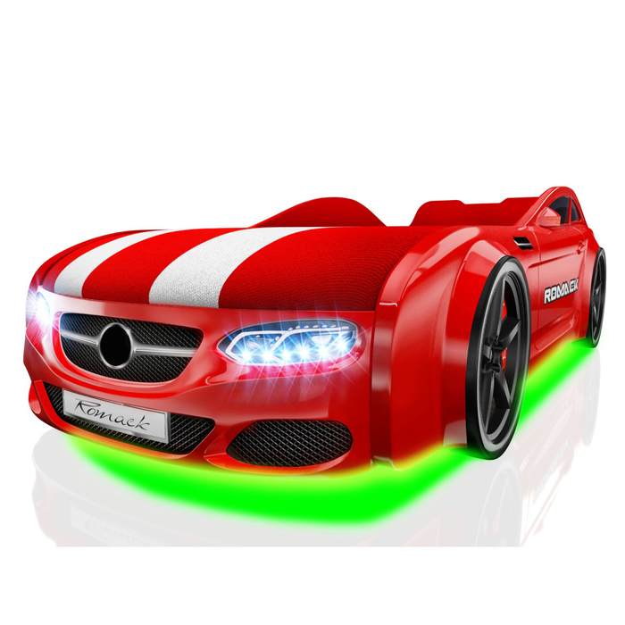 Кровать Romack Real-М AMG, 1900x800, подсветка дна и фар, цвет красный