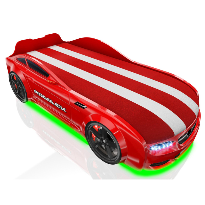 Кровать Romack Real-М AMG, 1900x800, подсветка дна и фар, цвет красный