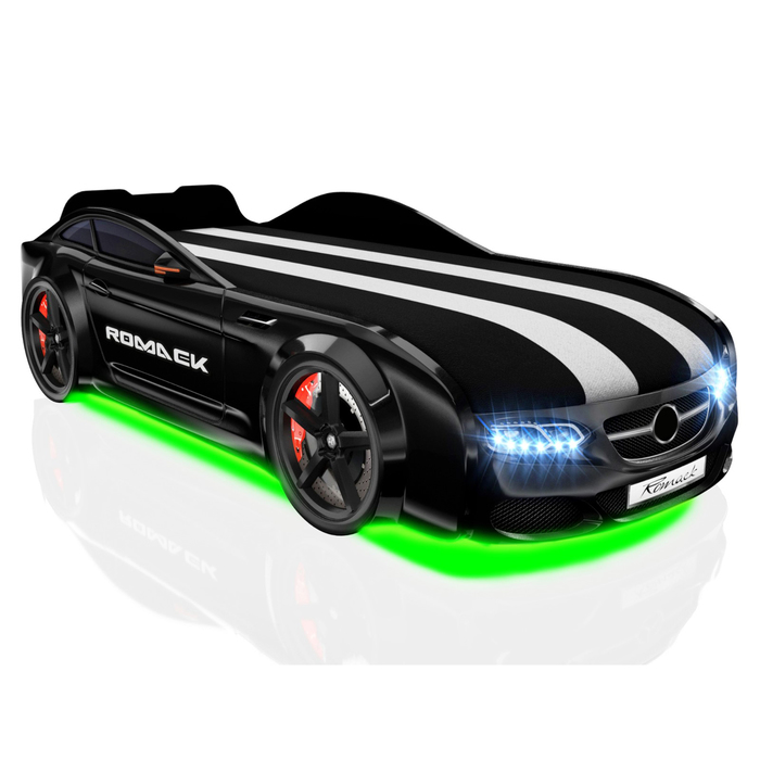 Кровать Romack Real-М AMG, 1900x800 см,подсветка дна и фар, цвет чёрный