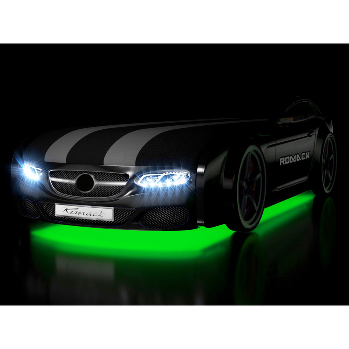 Кровать Romack Real-М AMG, 1900x800 см,подсветка дна и фар, цвет чёрный