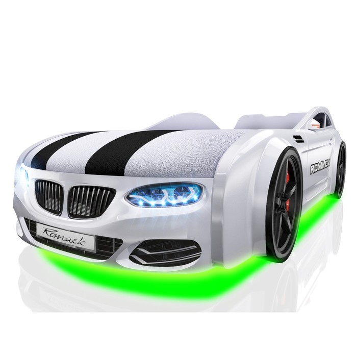Кровать Romack Real-М X5, 1900x800, подсветка дна и фар, цвет белый