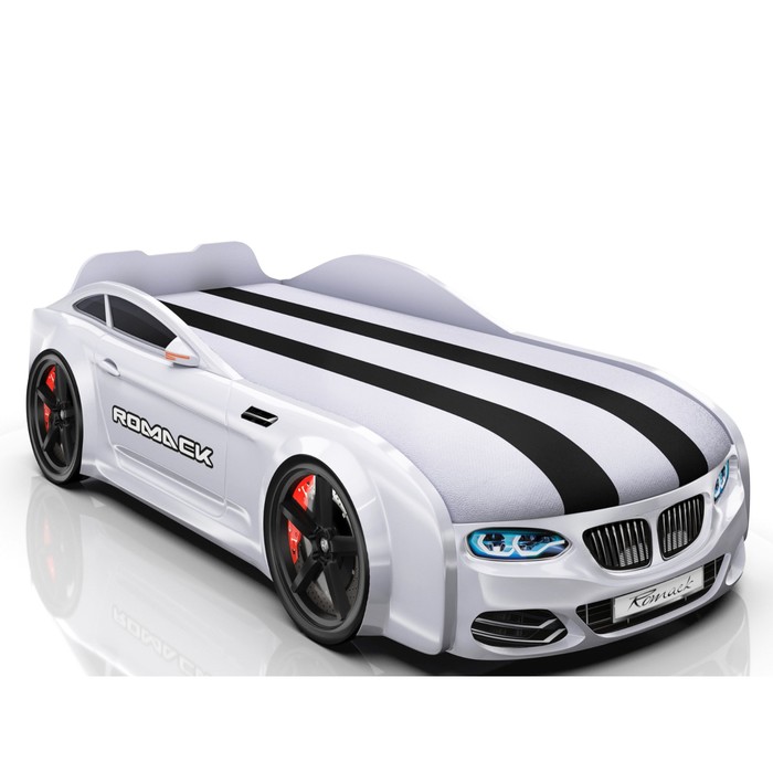 Кровать Romack Real-М X5, 1900x800, подсветка дна и фар, цвет белый
