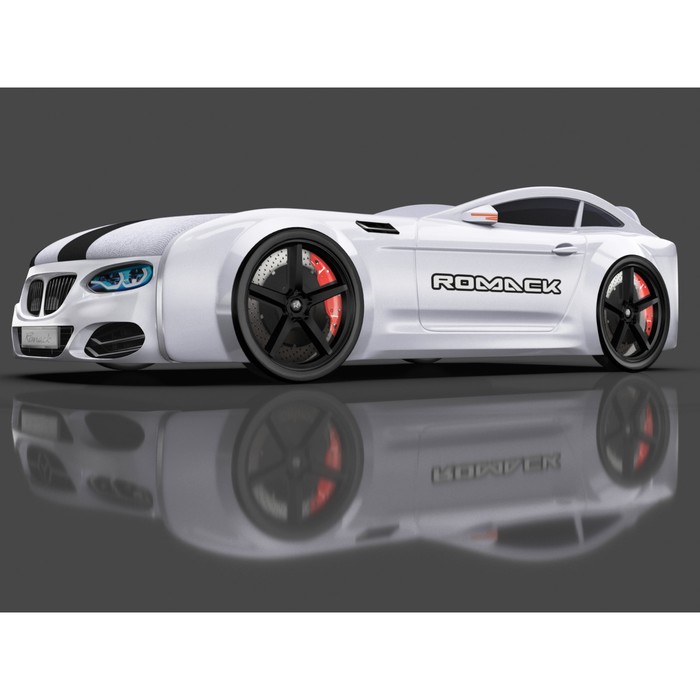 Кровать Romack Real-М X5, 1900x800, подсветка дна и фар, цвет белый