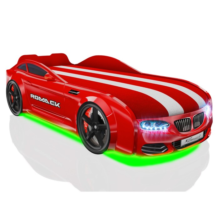 Кровать Romack Real-М X5, 1900x800 см, подсветка дна и фар, цвет красный