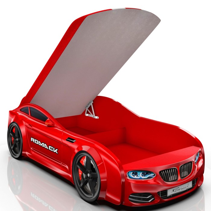Кровать Romack Real-М X5, 1900x800 см, подсветка дна и фар, цвет красный