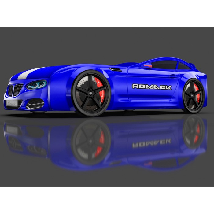 Кровать Romack Real-М X5, 1900x800, подсветка дна и фар, цвет синяя