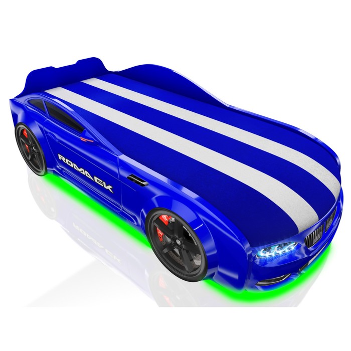 Кровать Romack Real-М X5, 1900x800, подсветка дна и фар, цвет синяя