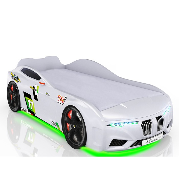 Кровать Romack Renner (2018), 1700 x 800 см, подсветка дна и фар, цвет белый