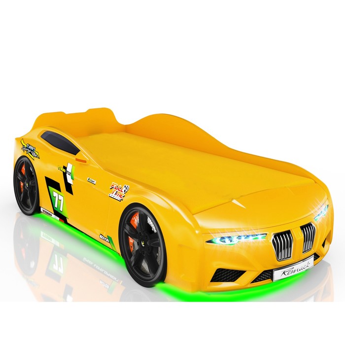 Кровать Romack Renner (2018), 1700 x 800 см, подсветка дна и фар, цвет жёлтый