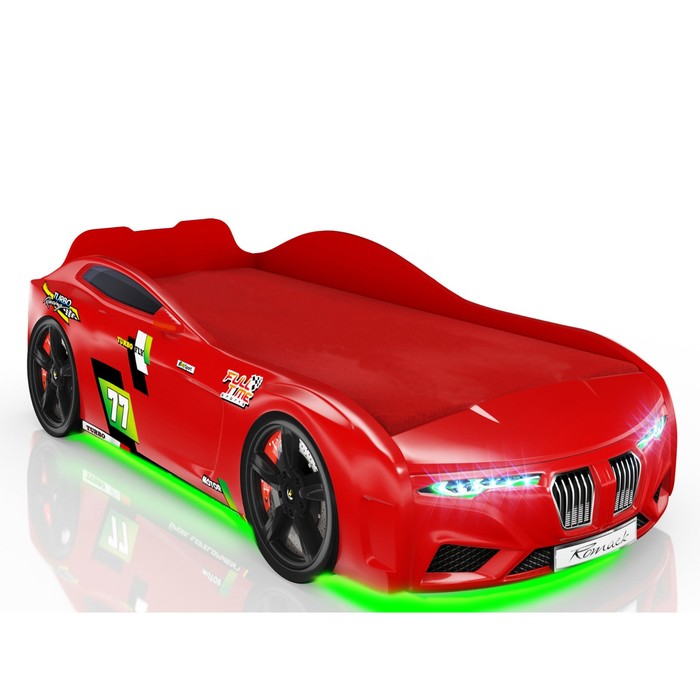 Кровать Romack Renner (2018), 1700 x 800 см, подсветка дна и фар, цвет красный