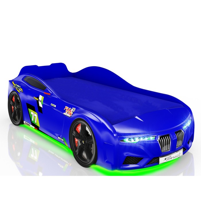 Кровать Romack Renner (2018), 1700 x 800 см, подсветка дна и фар, цвет синий