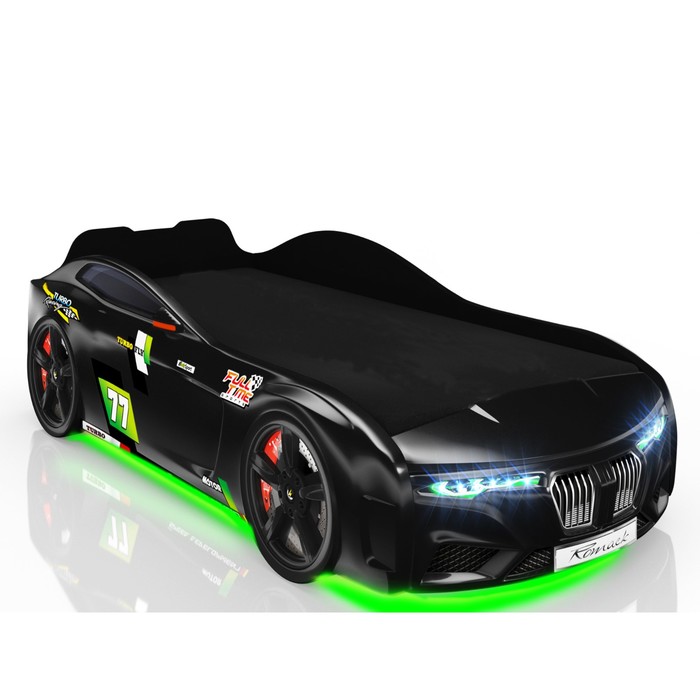 Кровать Romack Renner (2018), 1700 x 800 см, подсветка дна и фар, цвет чёрный