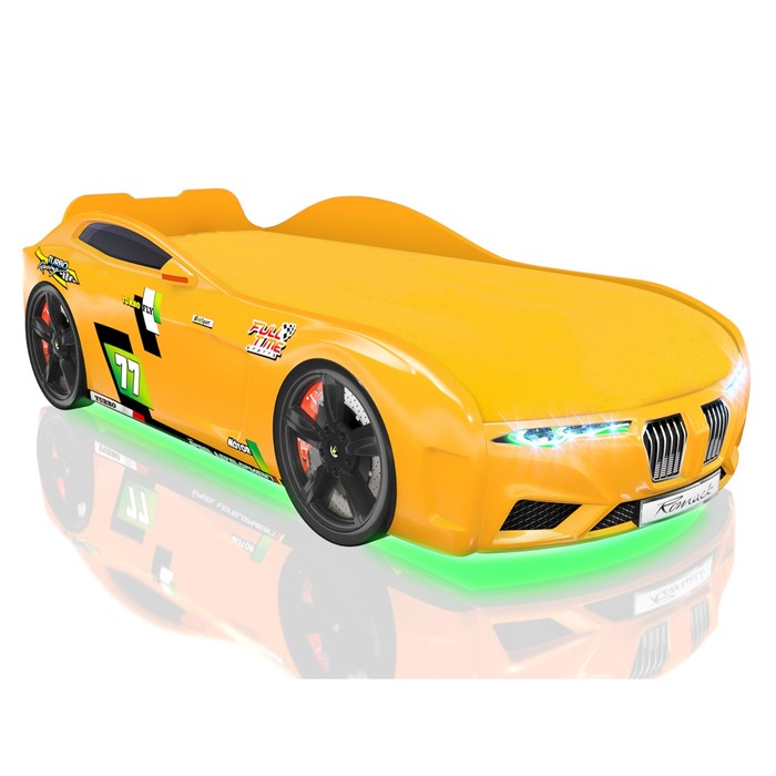 Кровать Romack Renner-M, 1900 x 800 см, подсветка дна и фар, цвет жёлтый