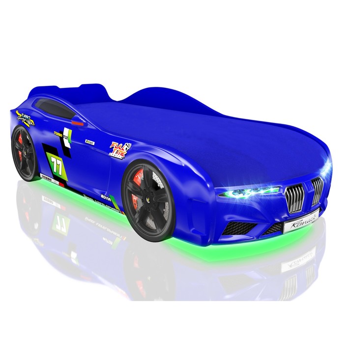 Кровать Romack Renner-M, 1900 x 800 см, подсветка дна и фар, цвет синий