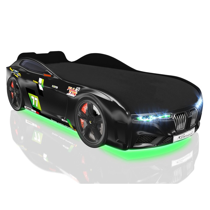 Кровать Romack Renner-M, 1900 x 800 см, подсветка дна и фар, цвет чёрный