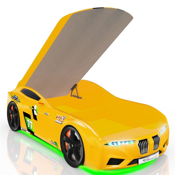 Кровать Romack Renner-M, 1900 x 800 см, подсветка дна и фар, цвет жёлтый