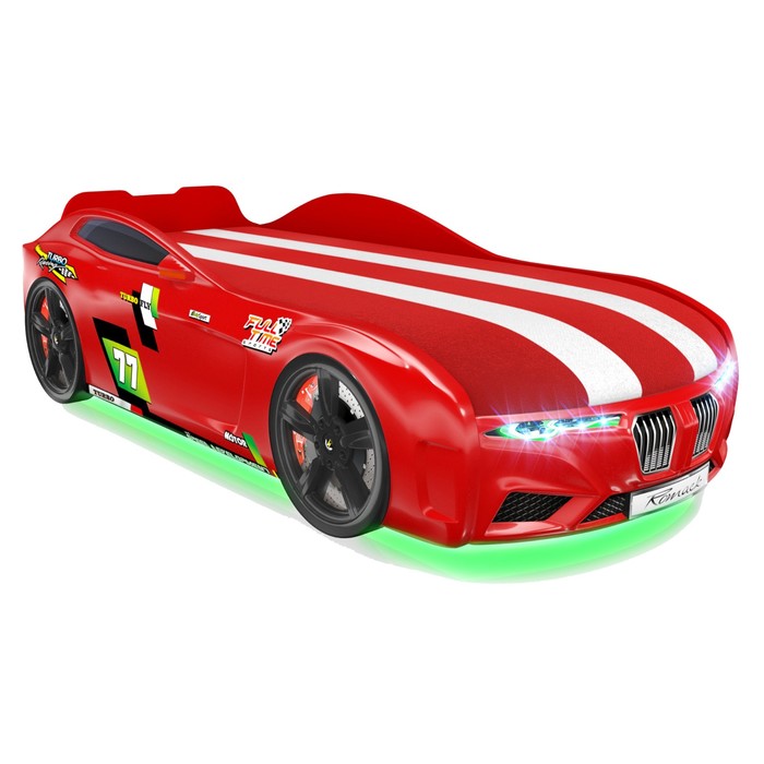 Кровать Romack Renner-M, 1900x800, подсветка дна и фар, цвет красный